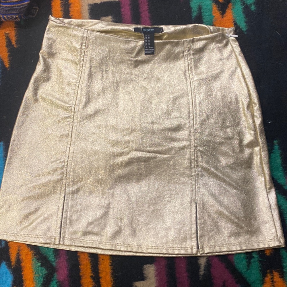 Gold forever 21 skirt
